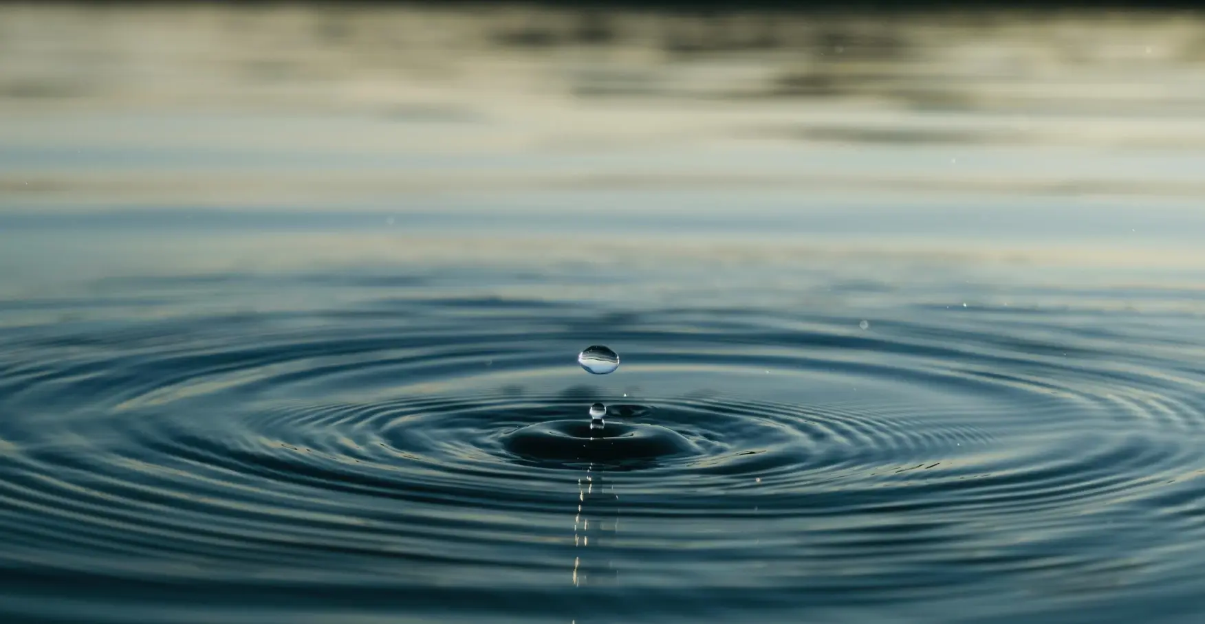 水面に落ちた一滴がつくる静かな波紋